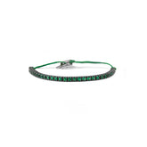 Tennis Bracelet Black - Green Stone